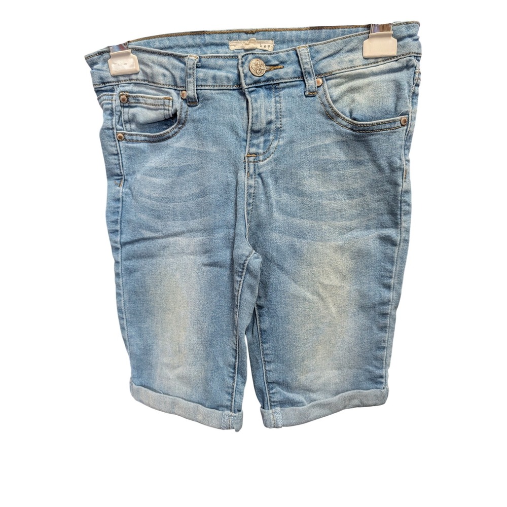 Copper Key Denim Shorts Kids Size 12 Light Blue Excellent Cuffed Bermuda Wash